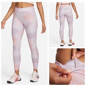 Nike One Luxe Mid-Rise 7/8 Leggings Purple Floral Printed Women’s Size 1X